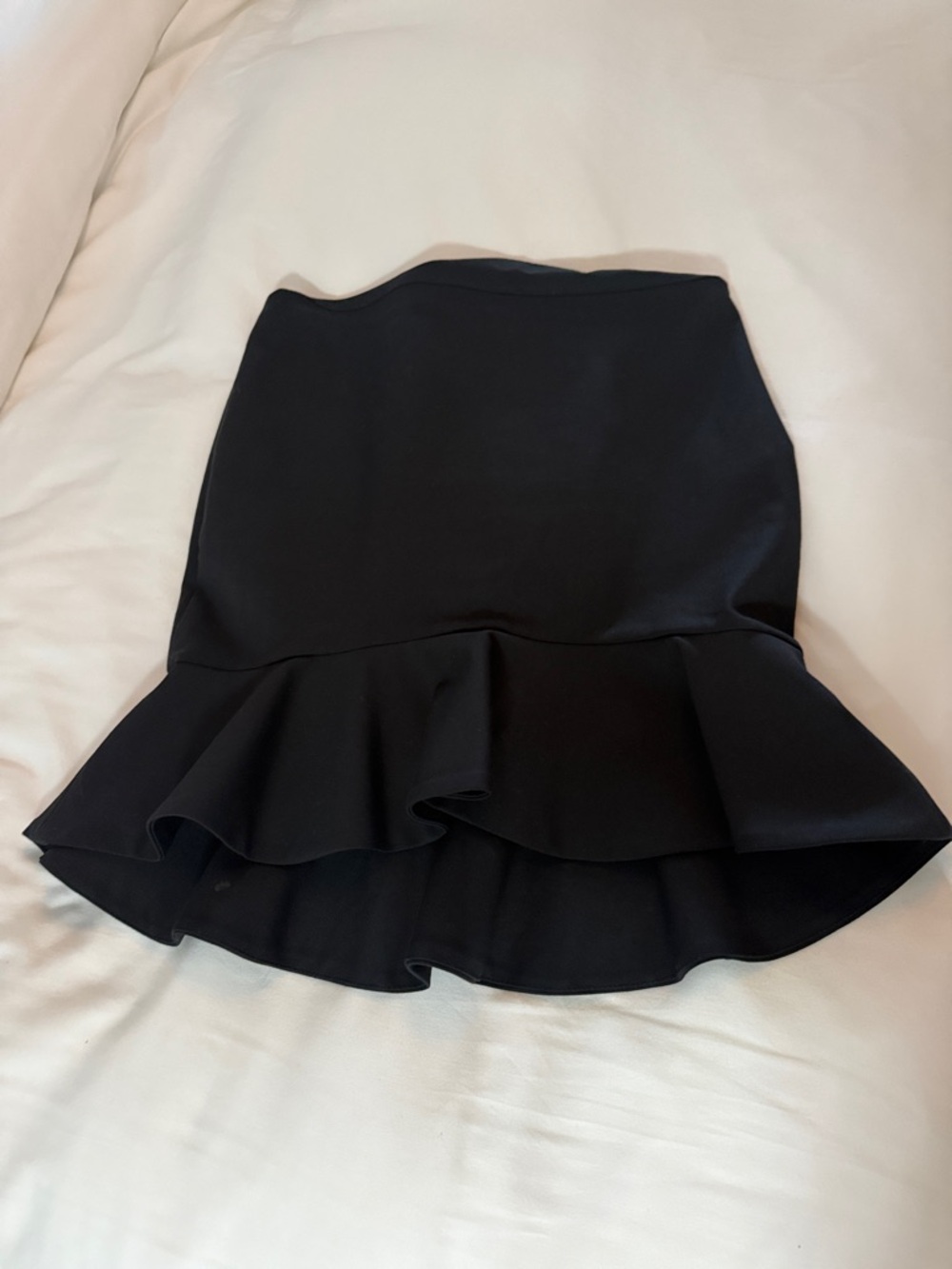 Zara Black High-Low Ruffle Pencil Skirt